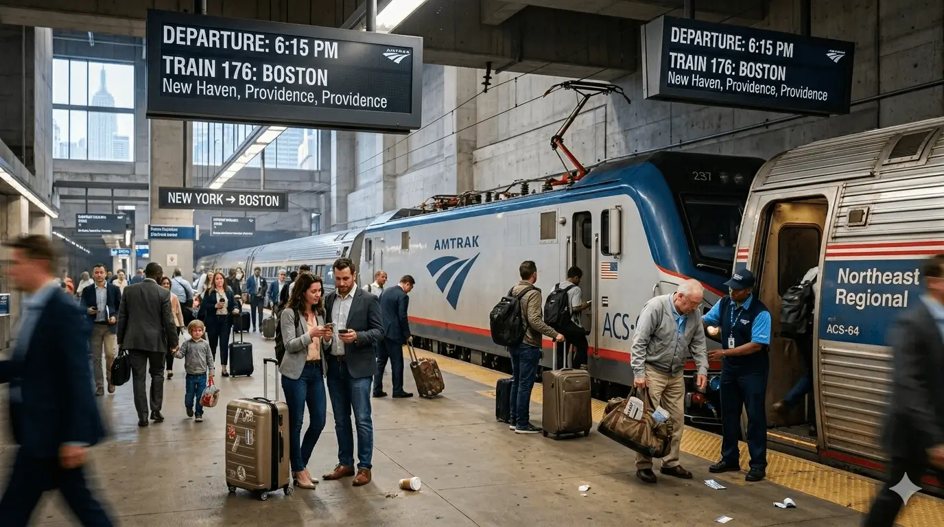 Train Amtrak entre New York et Boston