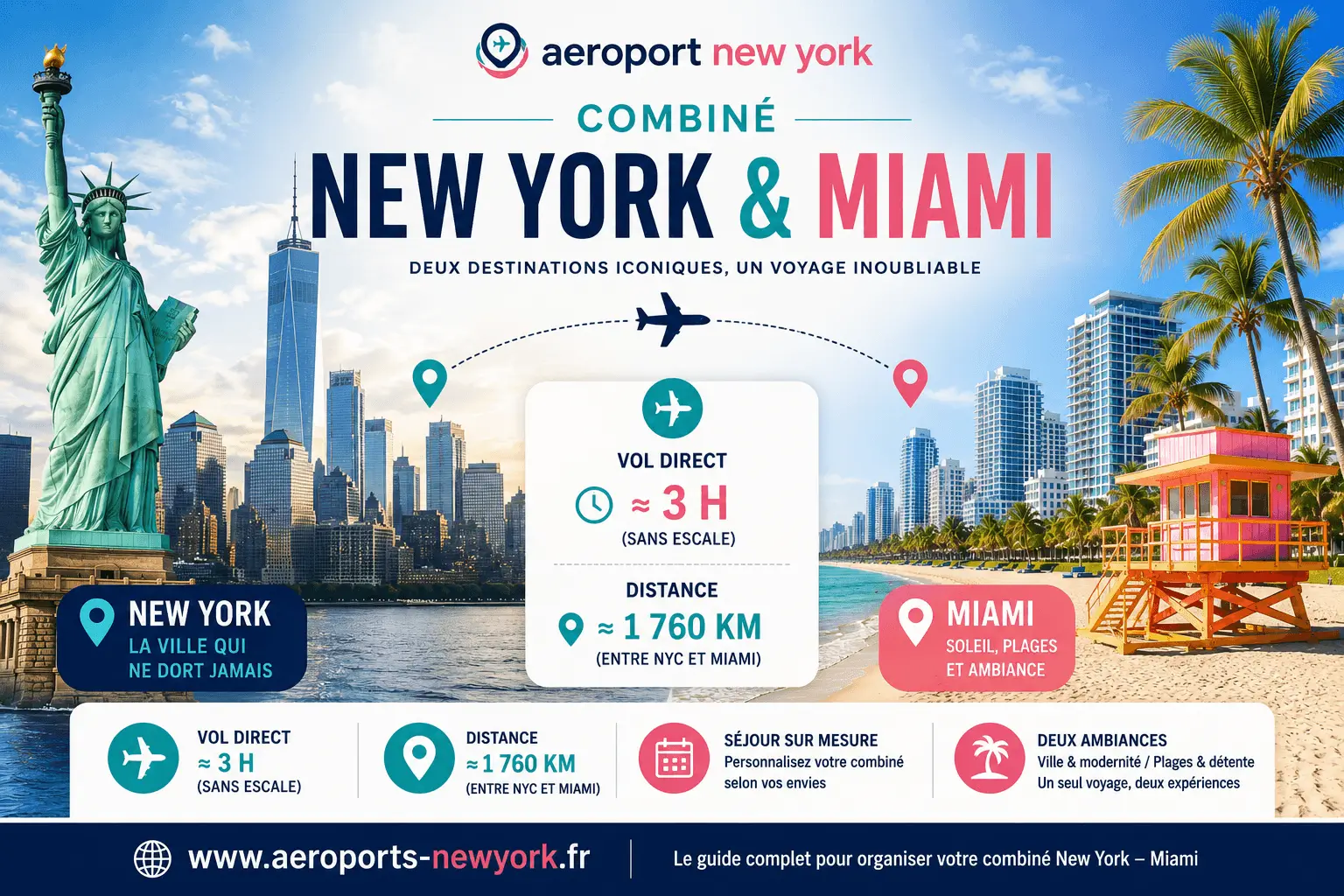 Combiné New York Miami avec Manhattan et Miami Beach